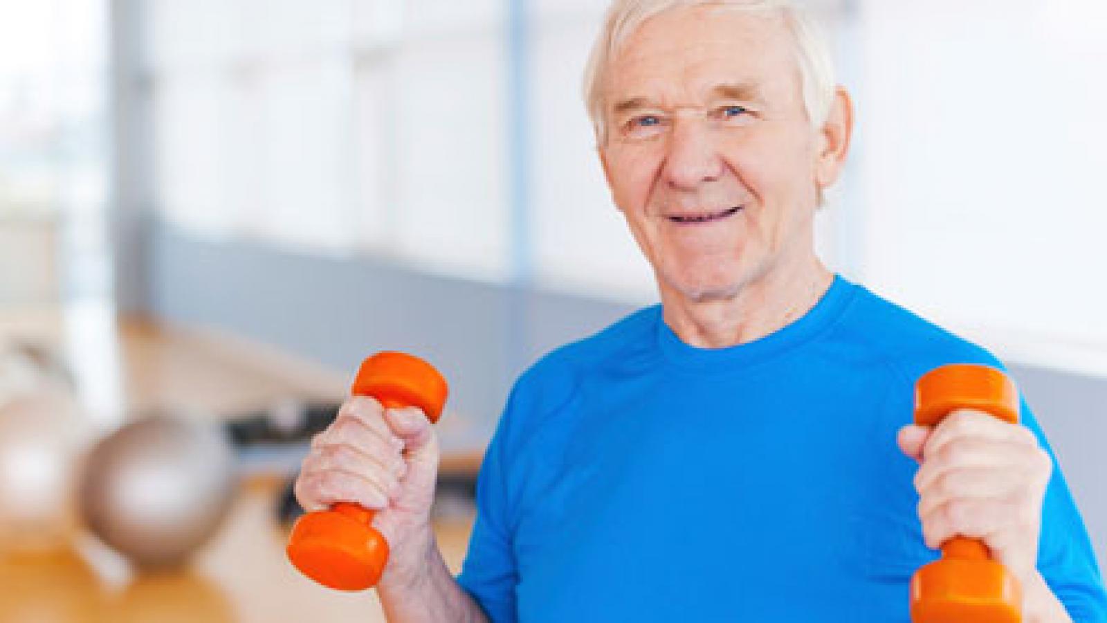 Older man exercising
