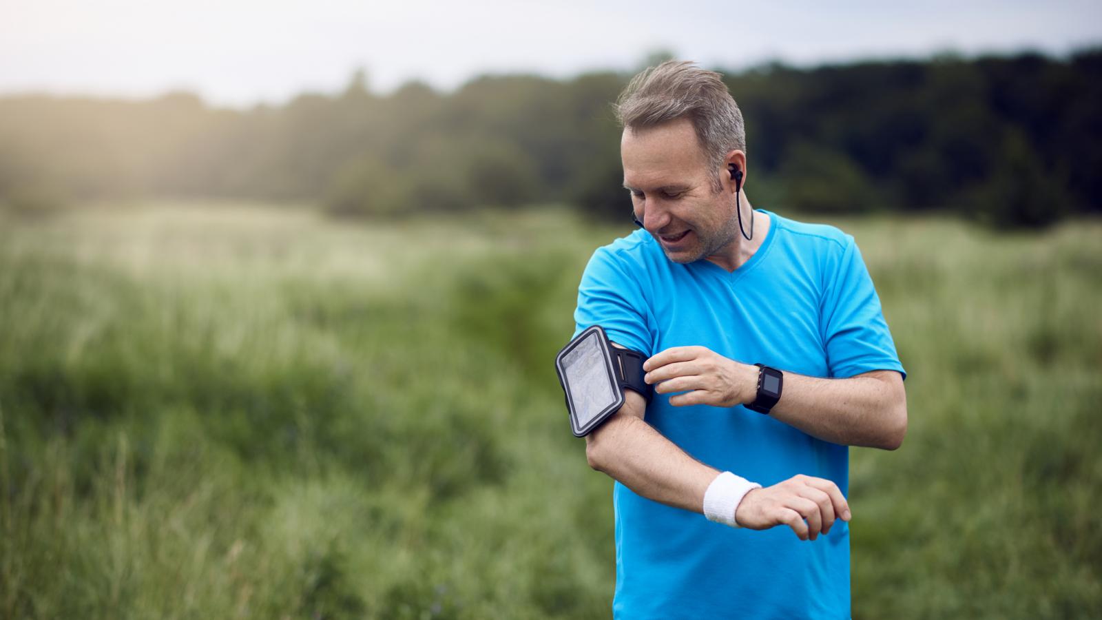 Man running in the country