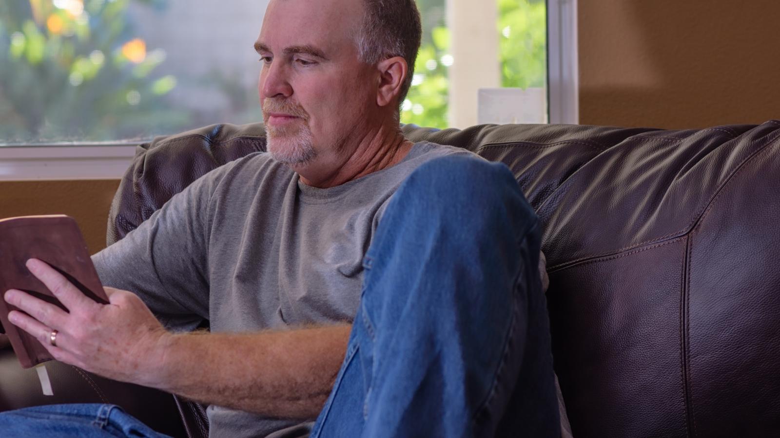 man on couch