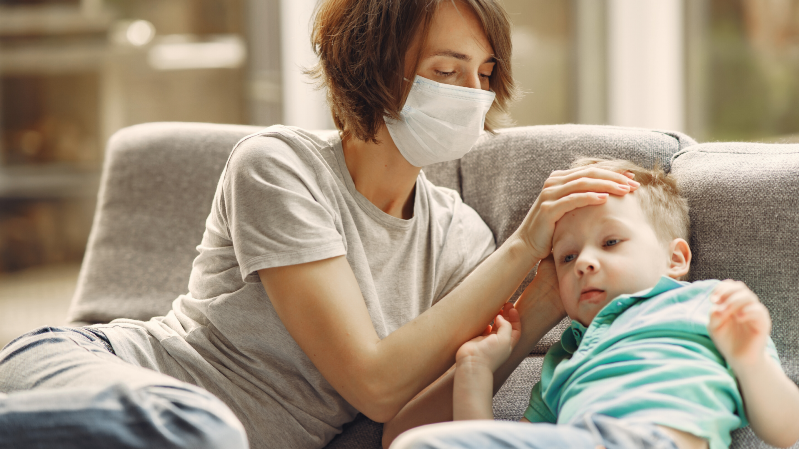sick child and mother