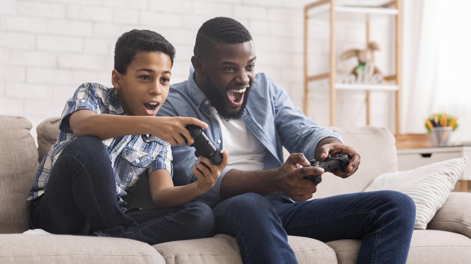 Father and son gaming