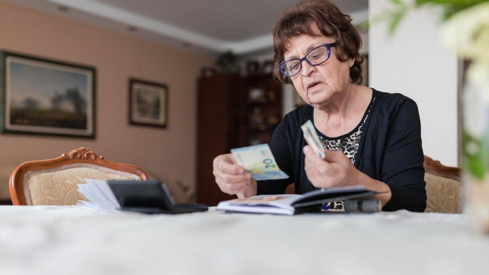 Woman worried about money