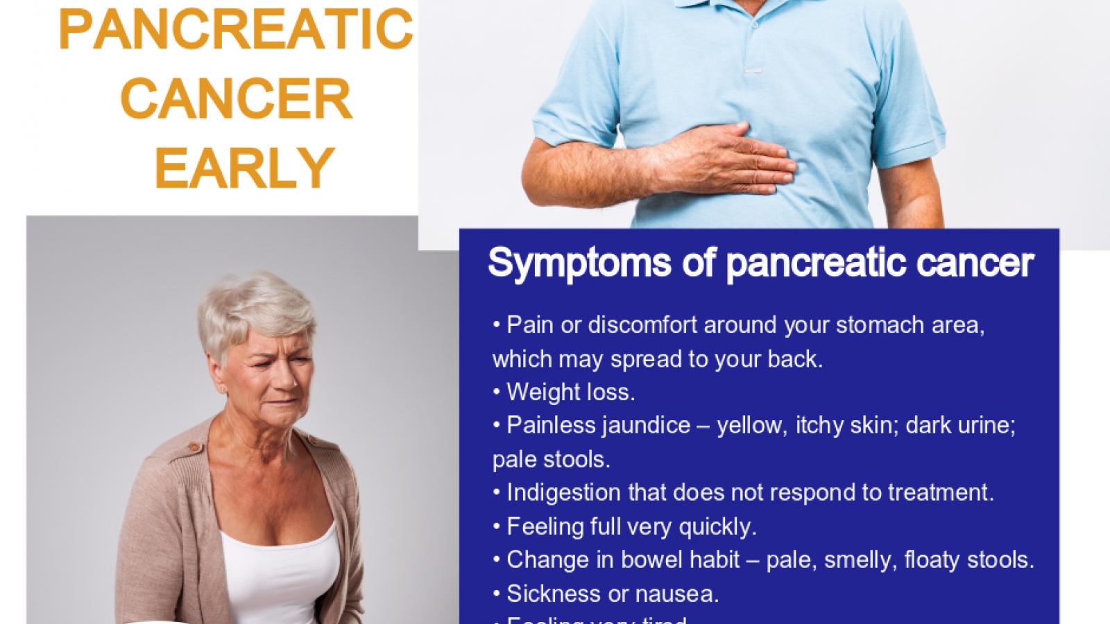 Pancreatic cancer age range Pancreatic cancer first symptoms were