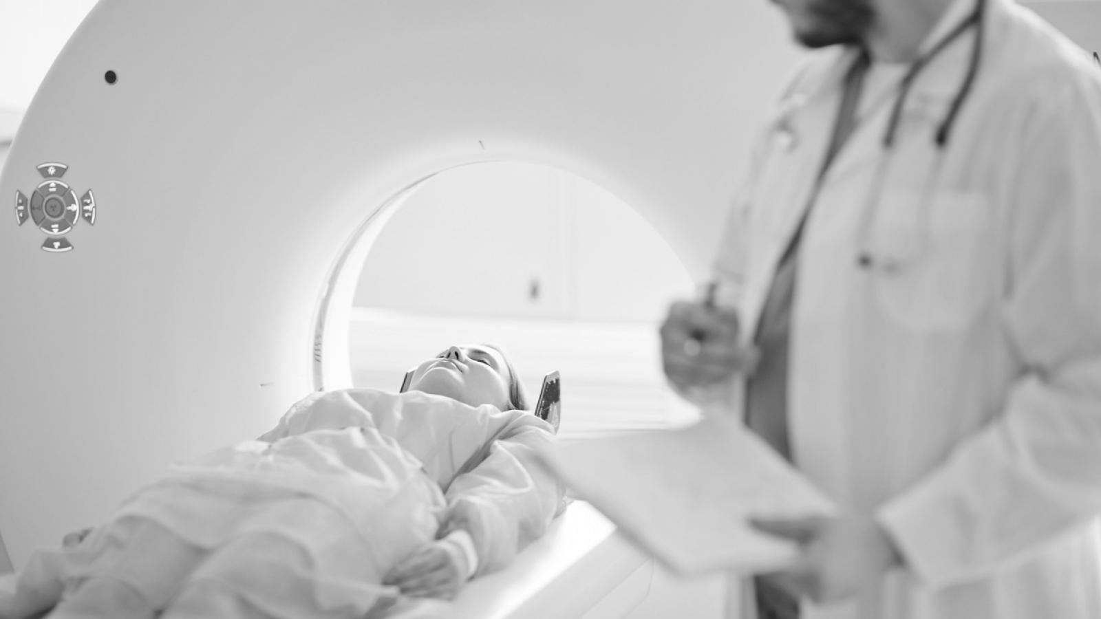 woman having MRI scan